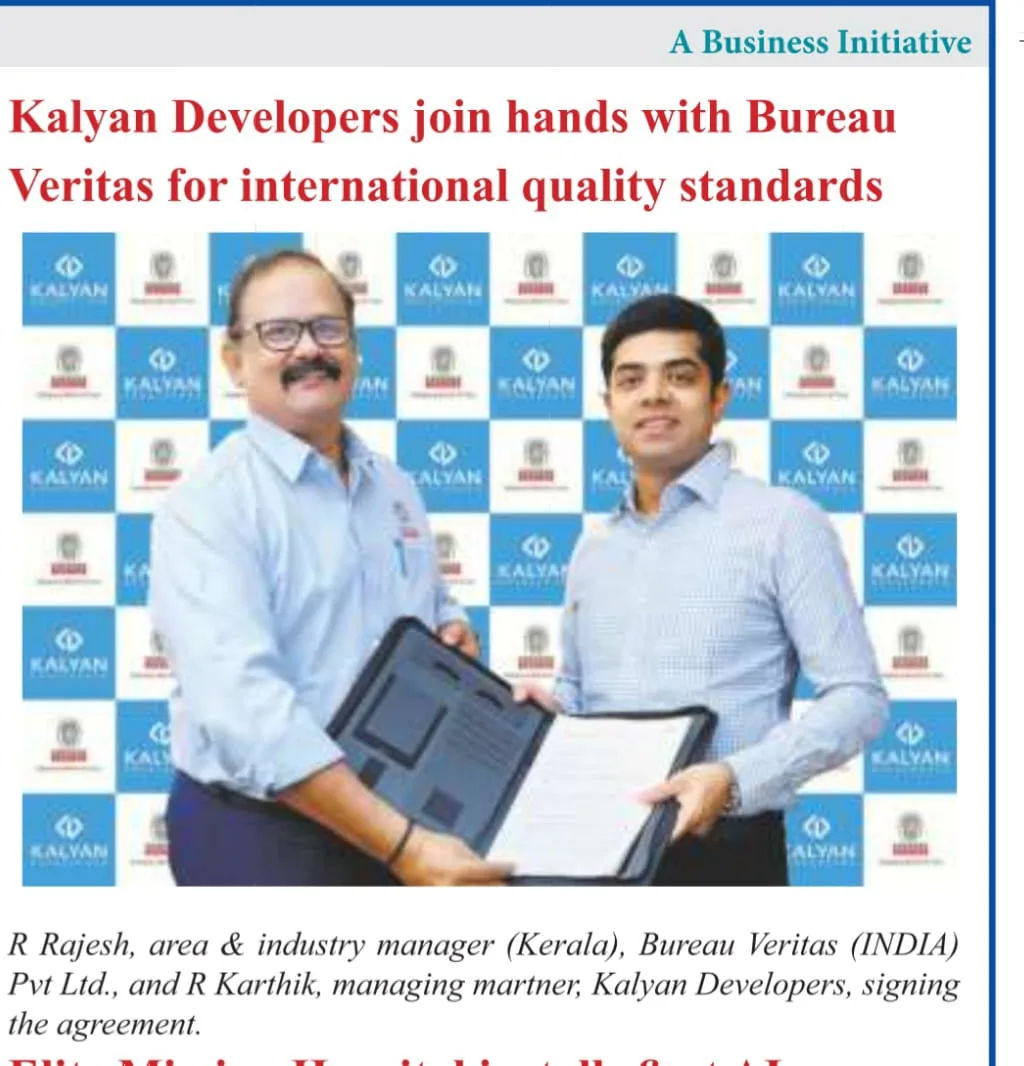 Kalyan Homes Join hands with Bureau Veritas For International Quality Standards